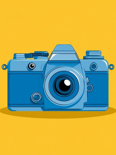 Blue Camera Illustration Poster.
