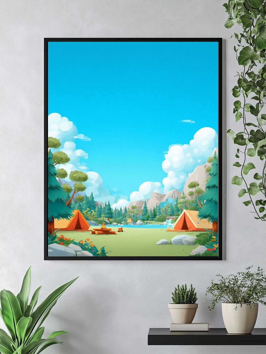 Camping Adventure — Illustration Print. — room view 4