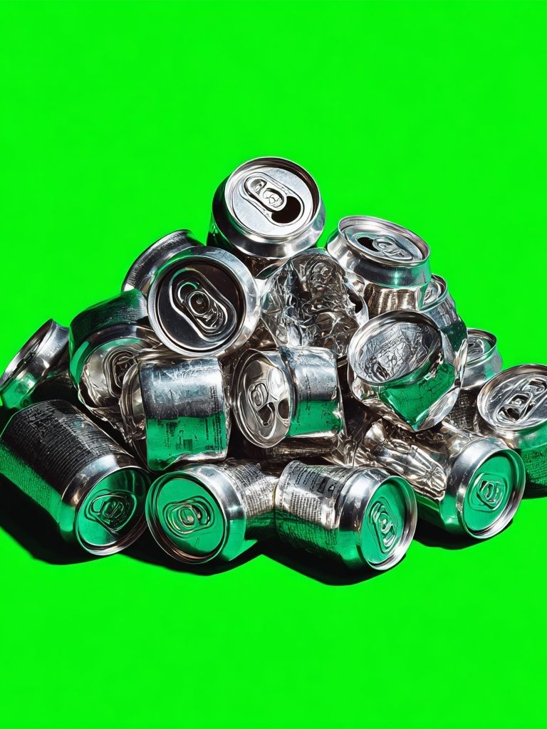 Crumpled Aluminum Cans — Photography Print. poster detail