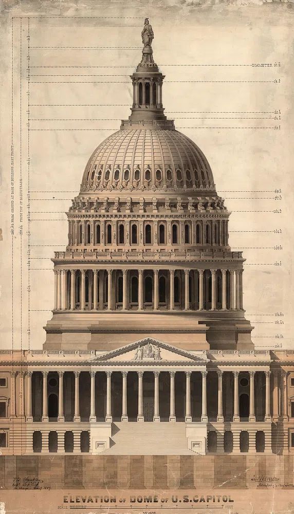 U.S. Capitol Dome Elevation Print. poster detail