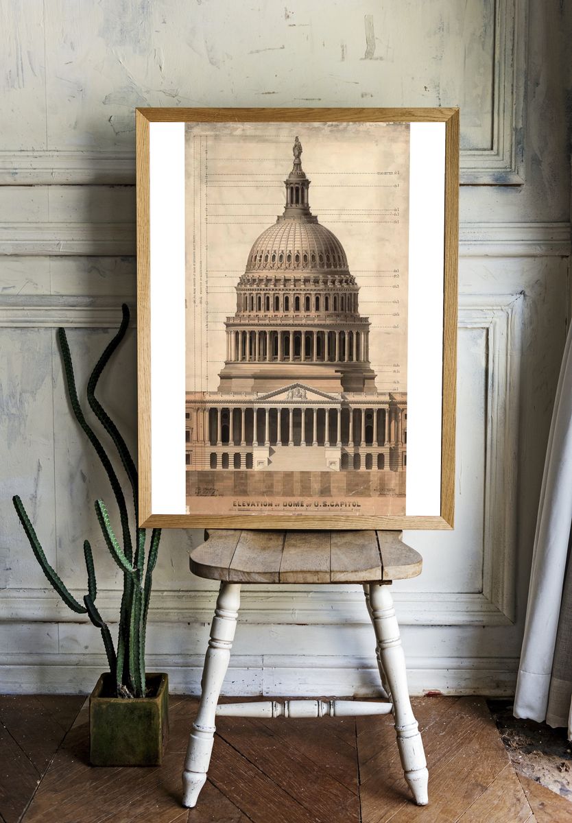 U.S. Capitol Dome Elevation Print. room preview
