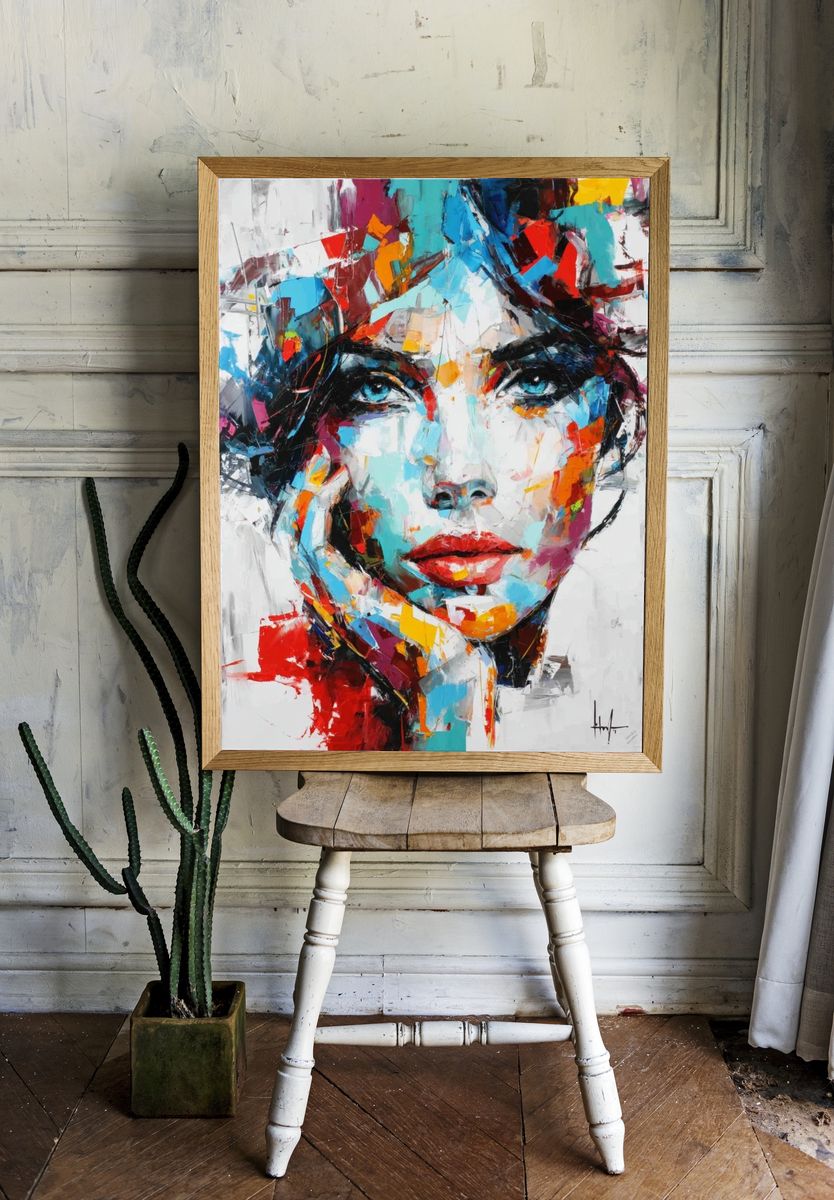 Colorful Abstract Portrait Poster. room preview