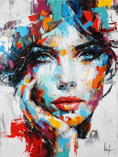 Colorful Abstract Portrait Poster. poster print