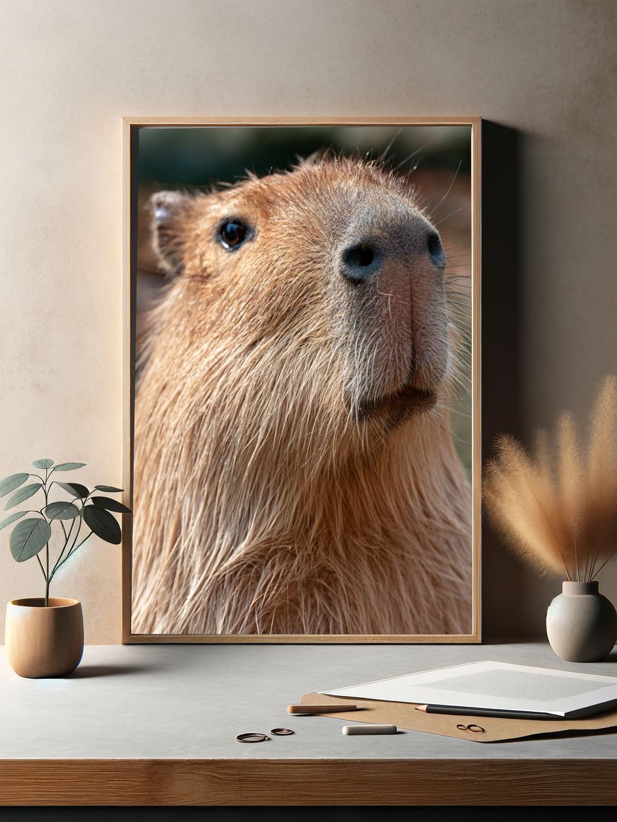 Capybara Portrait Photography Poster. — room view 2