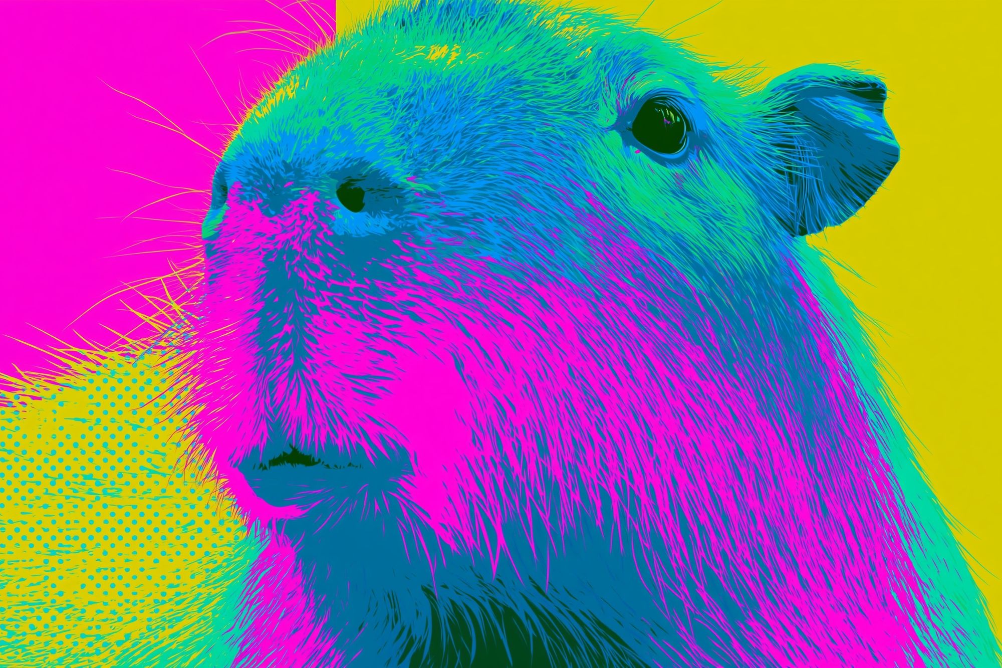 Pop Art Capybara Poster. poster detail