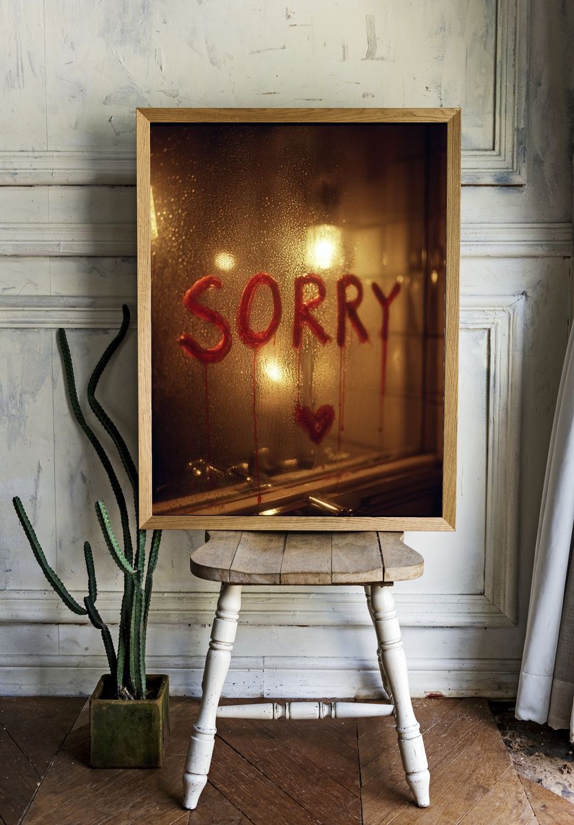 Sorry — Conceptual Art Print. room preview