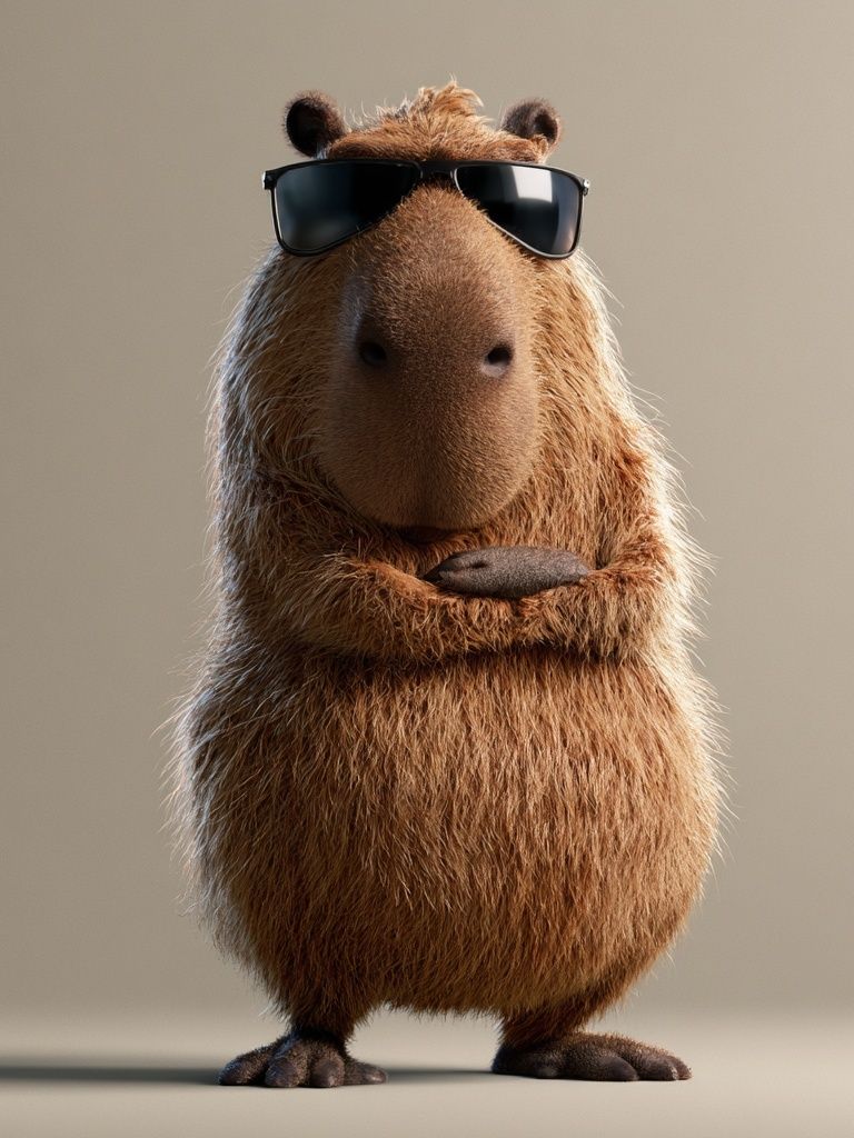 Cool Capybara Photography Poster. poster detail