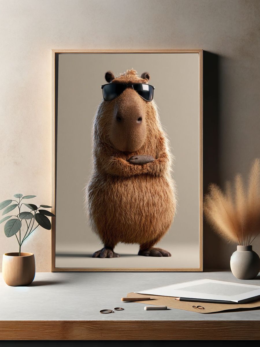 Cool Capybara Photography Poster. — room view 2