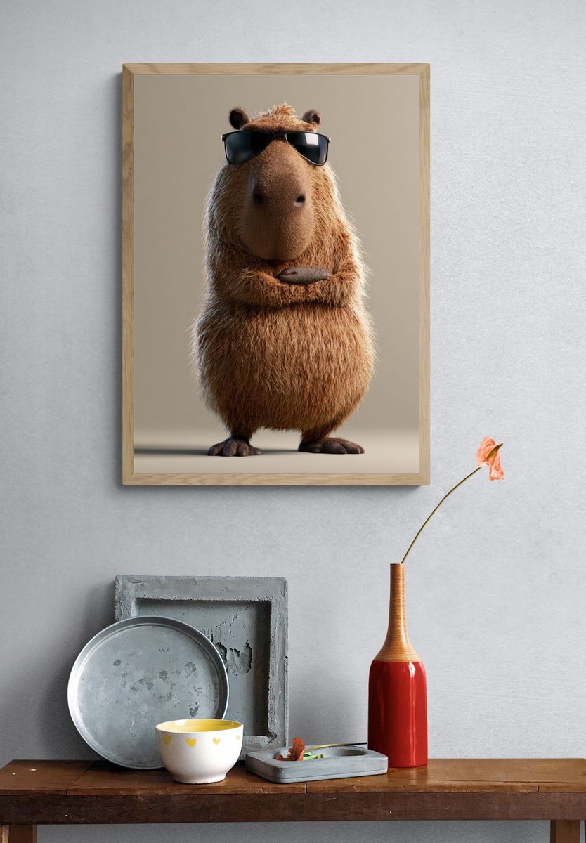 Cool Capybara Photography Poster. — room view 3
