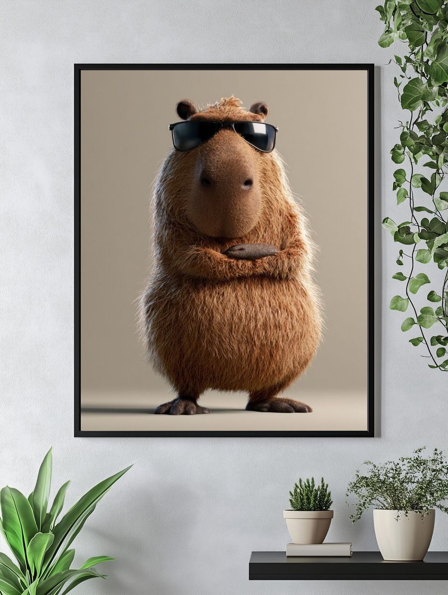 Cool Capybara Photography Poster. — room view 4