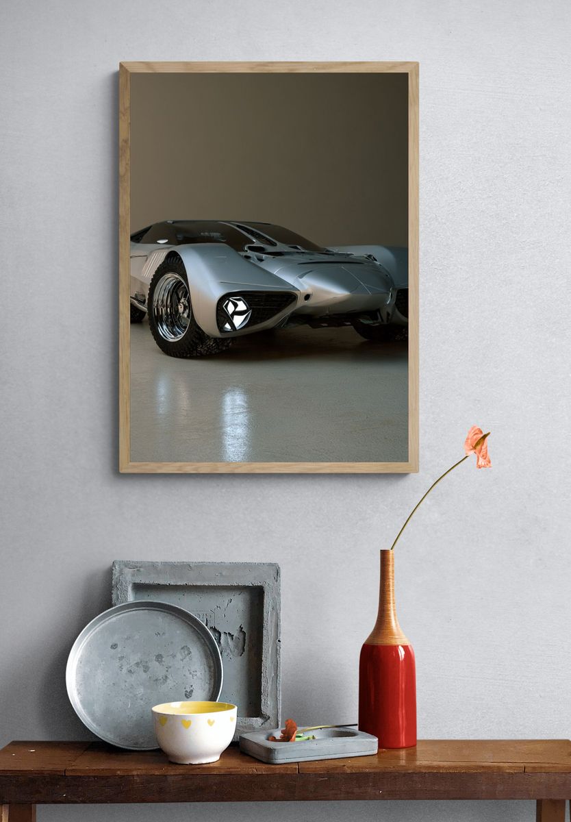 Futuristic Concept Car Photography Poster. — room view 3