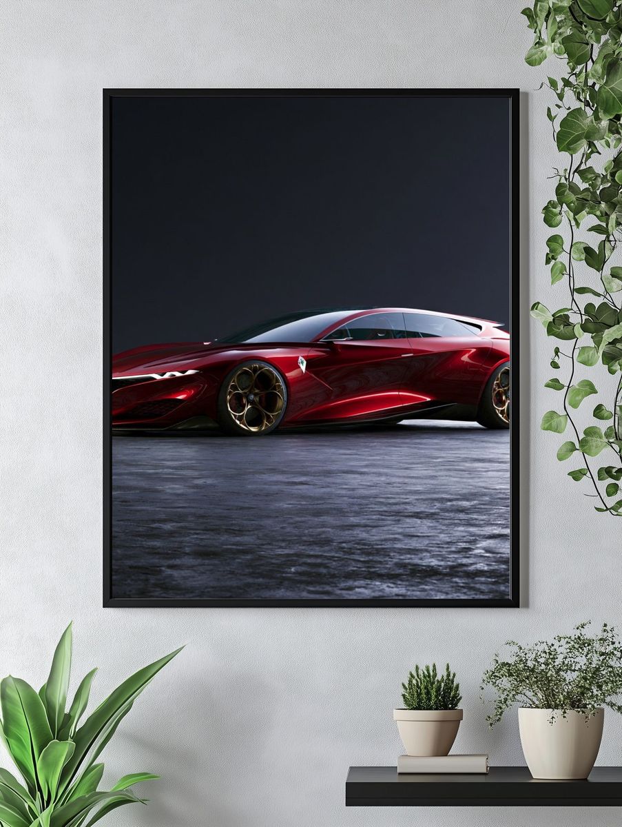 Red Concept Sports Car Photography Poster. — room view 4