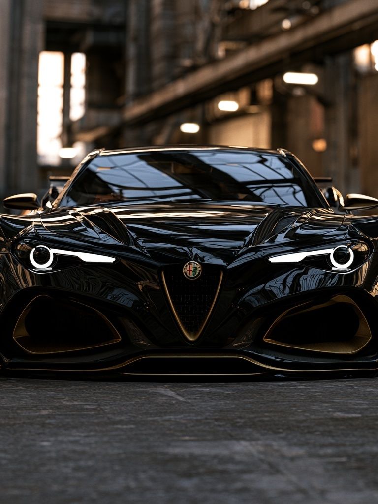 Black Alfa Romeo Supercar Poster. poster — photography art