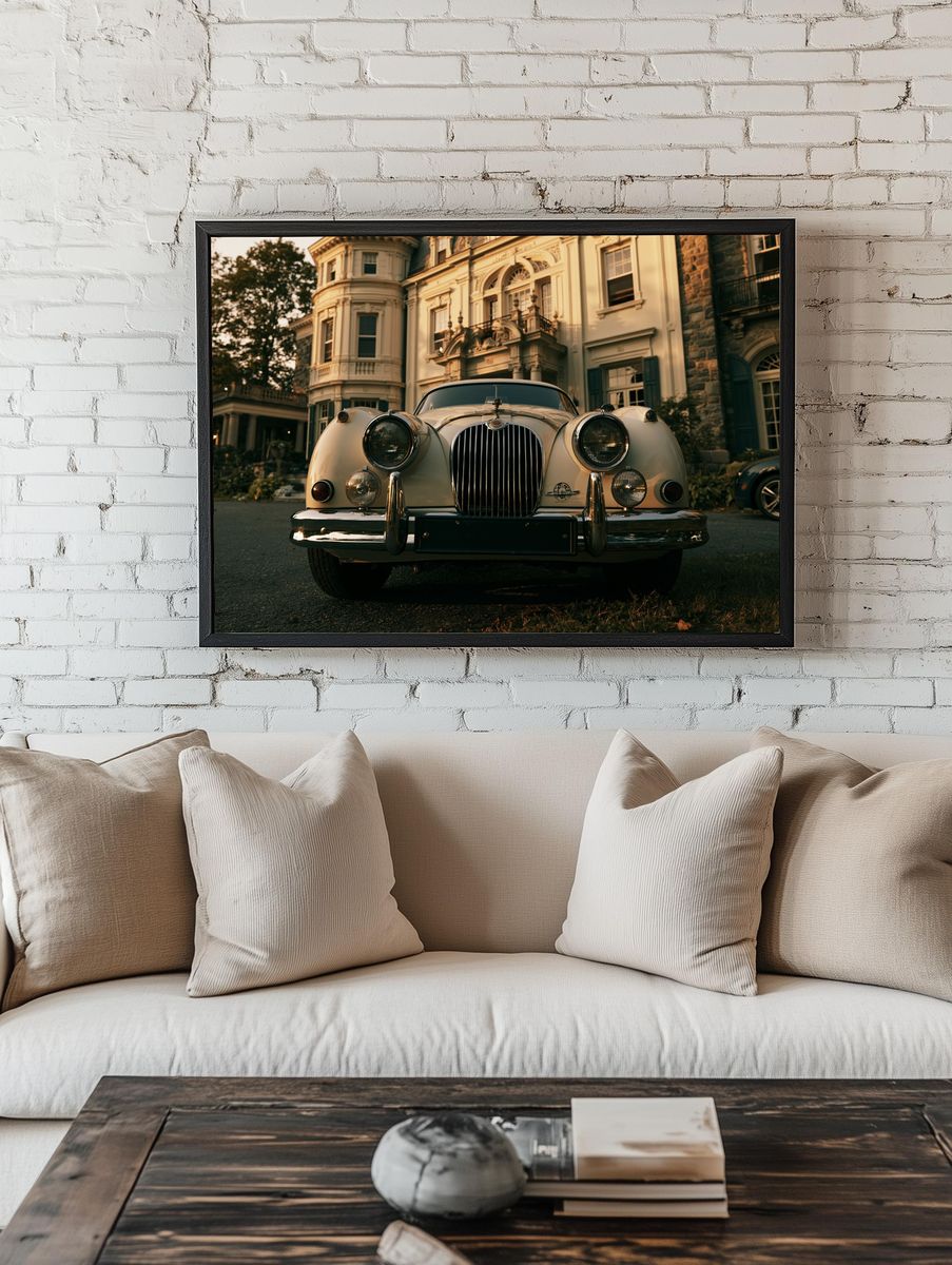 Classic Jaguar at Manor House Poster. — room view 1