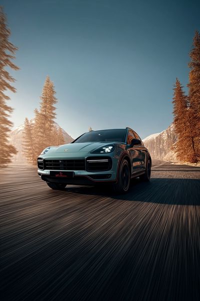 Porsche Cayenne in Motion — Automotive Print. poster print