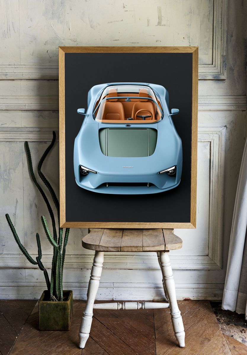 Blue Concept Car Photography Poster. — room view 1