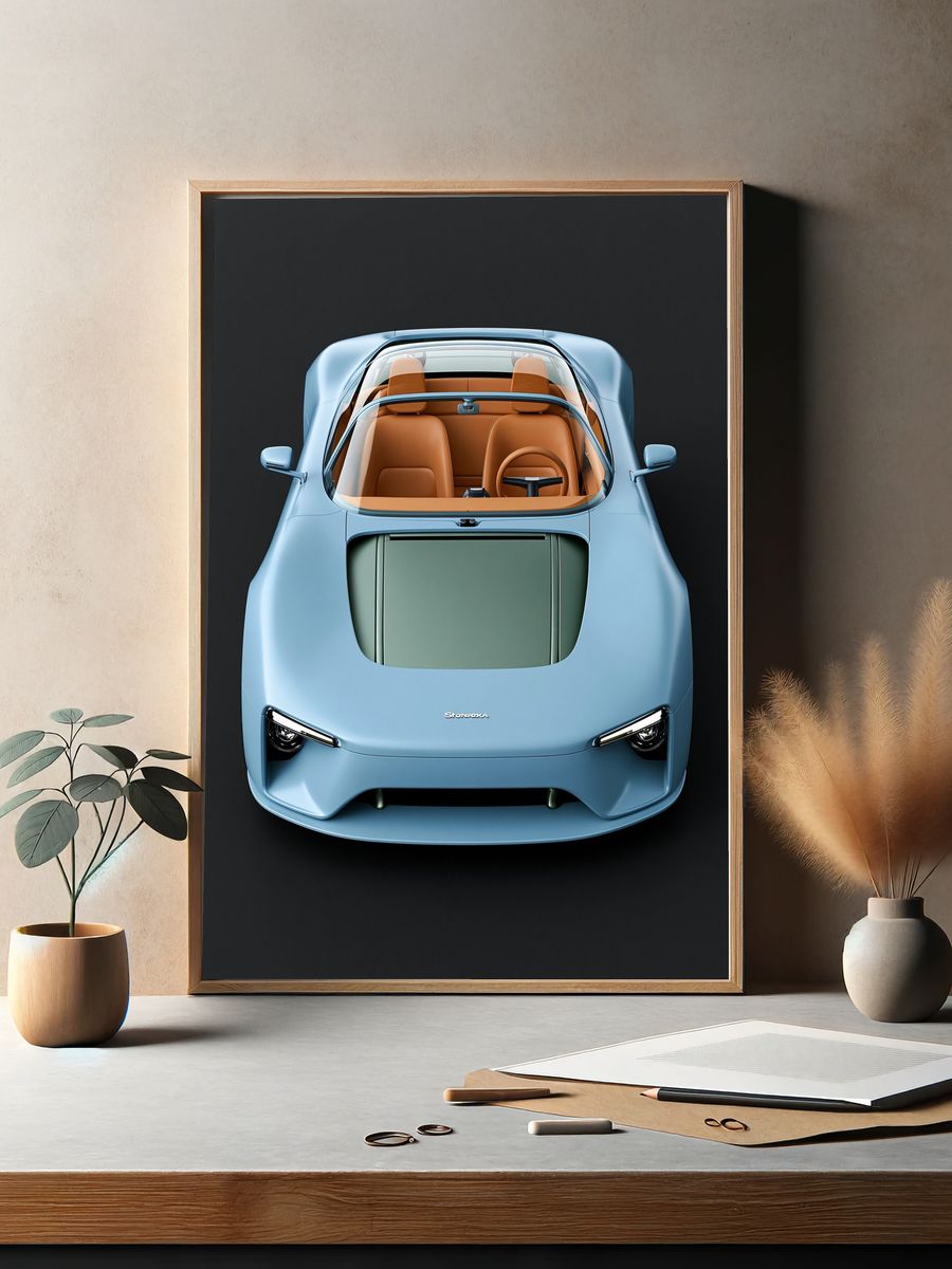 Blue Concept Car Photography Poster. — room view 2