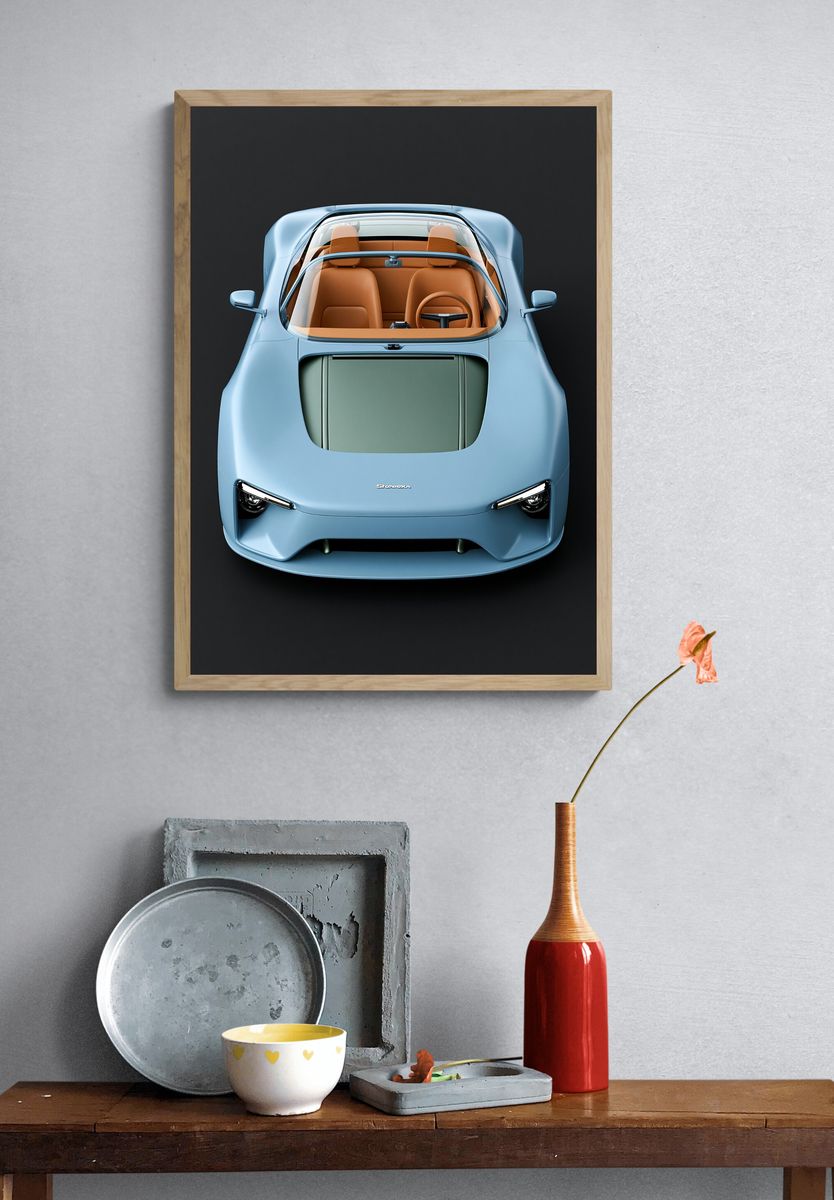 Blue Concept Car Photography Poster. — room view 3