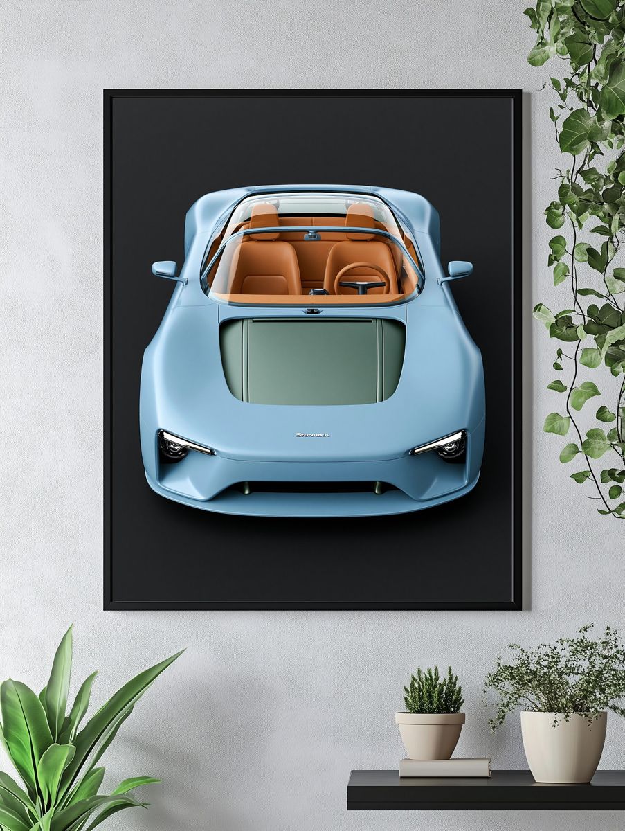 Blue Concept Car Photography Poster. — room view 4