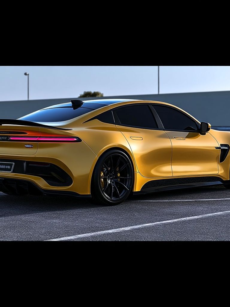 Gold Sports Car Photography Poster. poster — photography art
