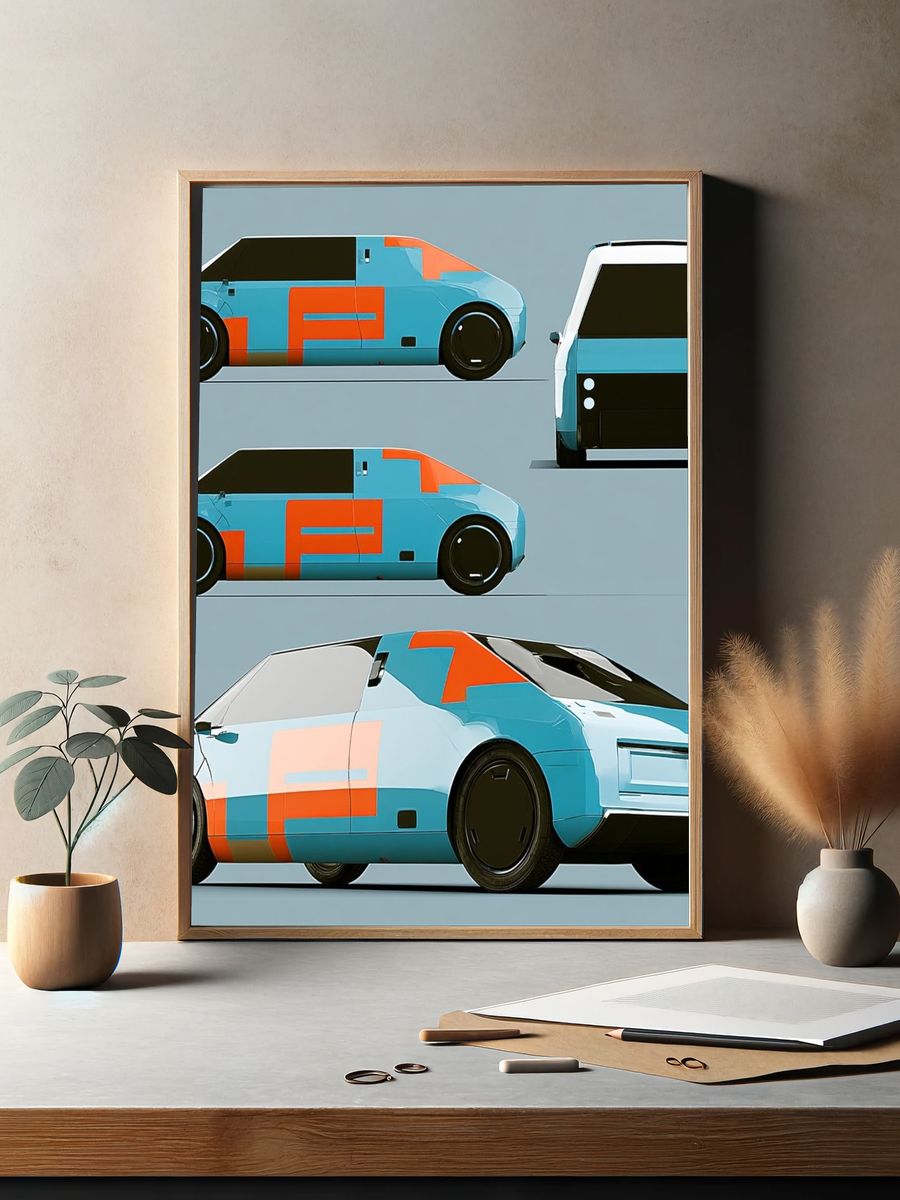 Futuristic Concept Car Photography Poster. — room view 2