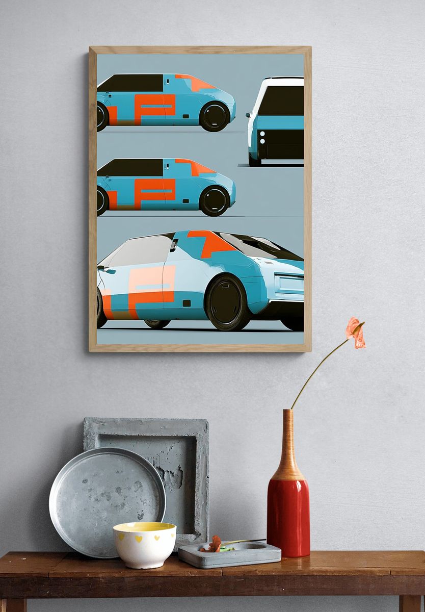 Futuristic Concept Car Photography Poster. — room view 3