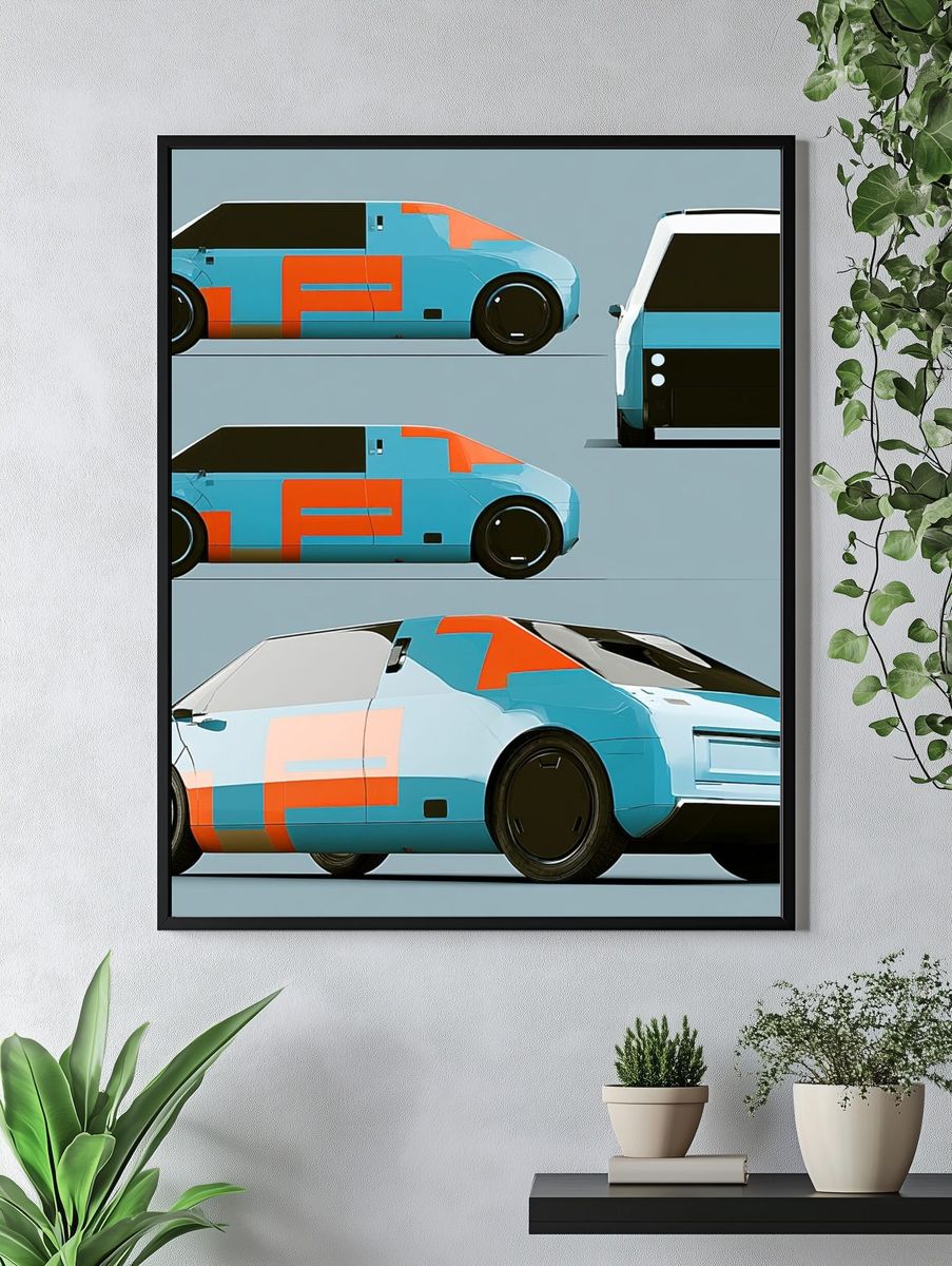 Futuristic Concept Car Photography Poster. — room view 4
