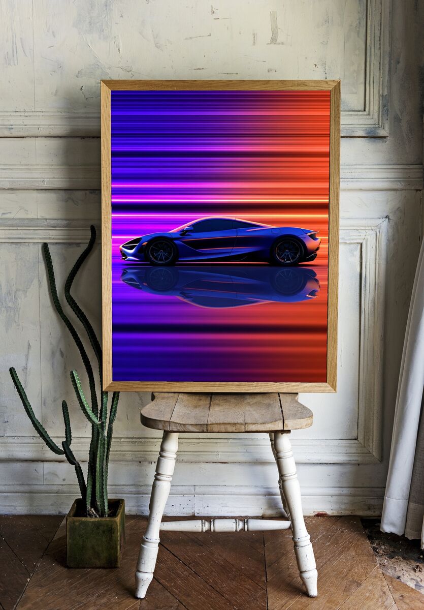 McLaren 720S — Digital Art Print room preview