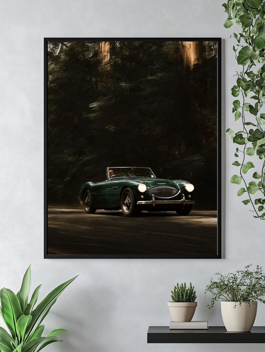 Classic Green Roadster Photography Poster. — room view 4