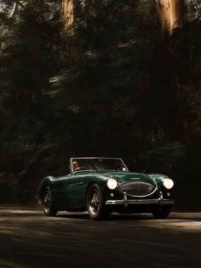 Classic Green Roadster Photography Poster. poster