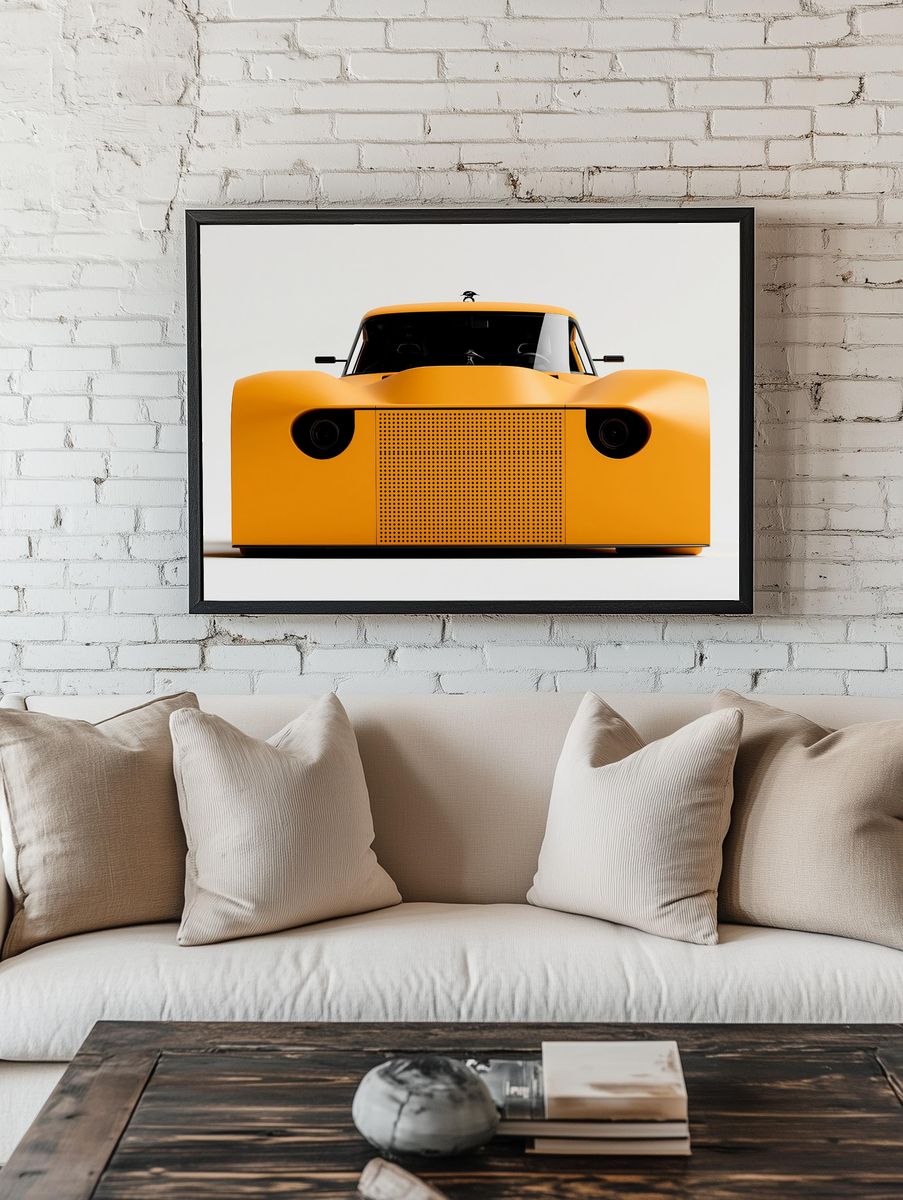Yellow Concept Car Photography Poster. — room view 1