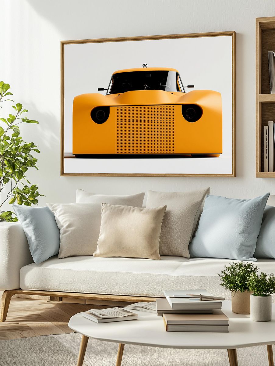 Yellow Concept Car Photography Poster. — room view 2
