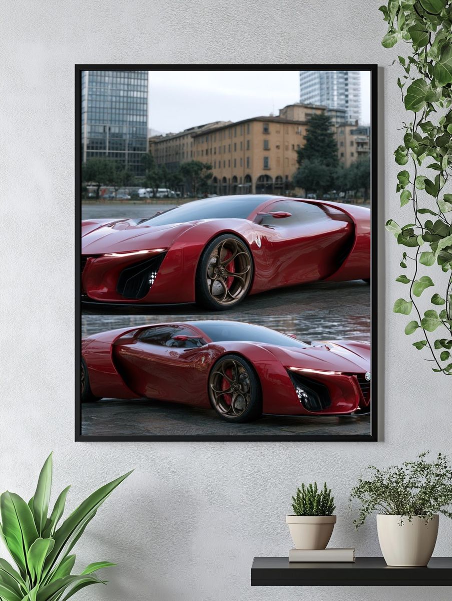 Red Supercar Concept Photography Poster. — room view 4