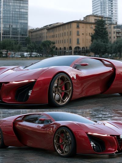 Red Supercar Concept Photography Poster.