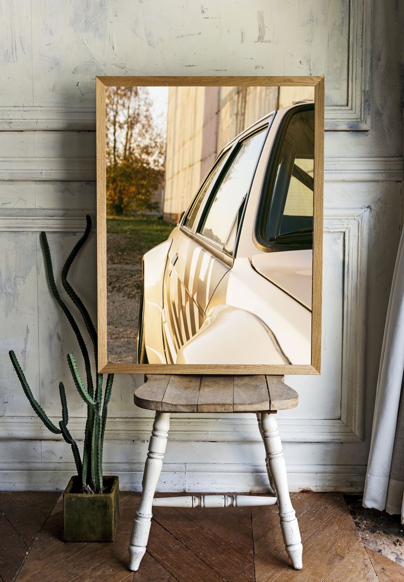 Classic Car Sunset Photography Poster. — room view 1