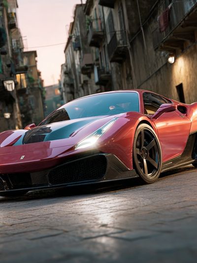 Red Supercar Street Photography Poster. poster print
