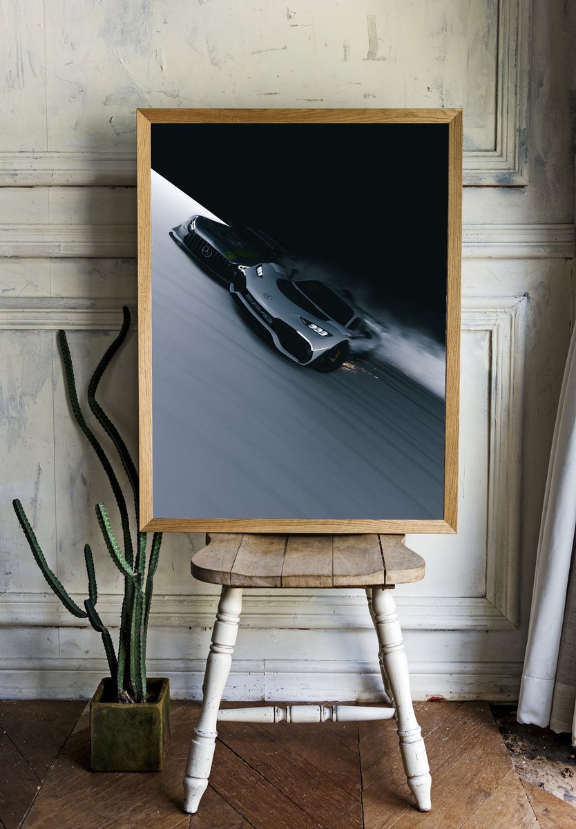 Mercedes-AMG GT Drift Photography Poster. room preview