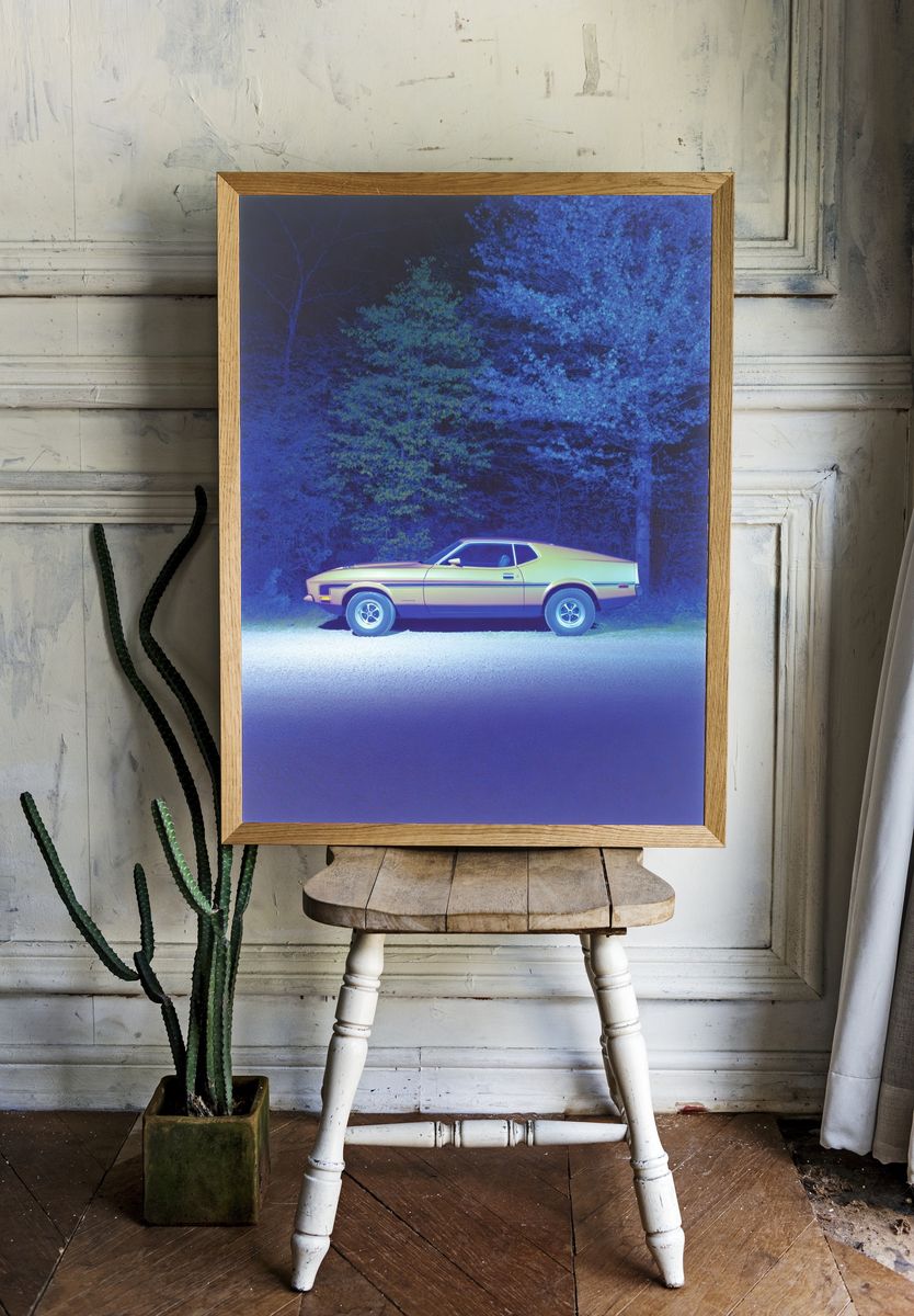 Classic Car at Night — Photography Print. — room view 1