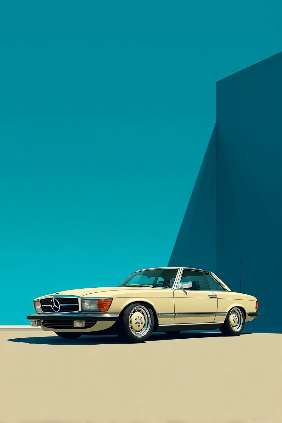 Classic Mercedes-Benz Car — Vintage Print. poster — vintage art