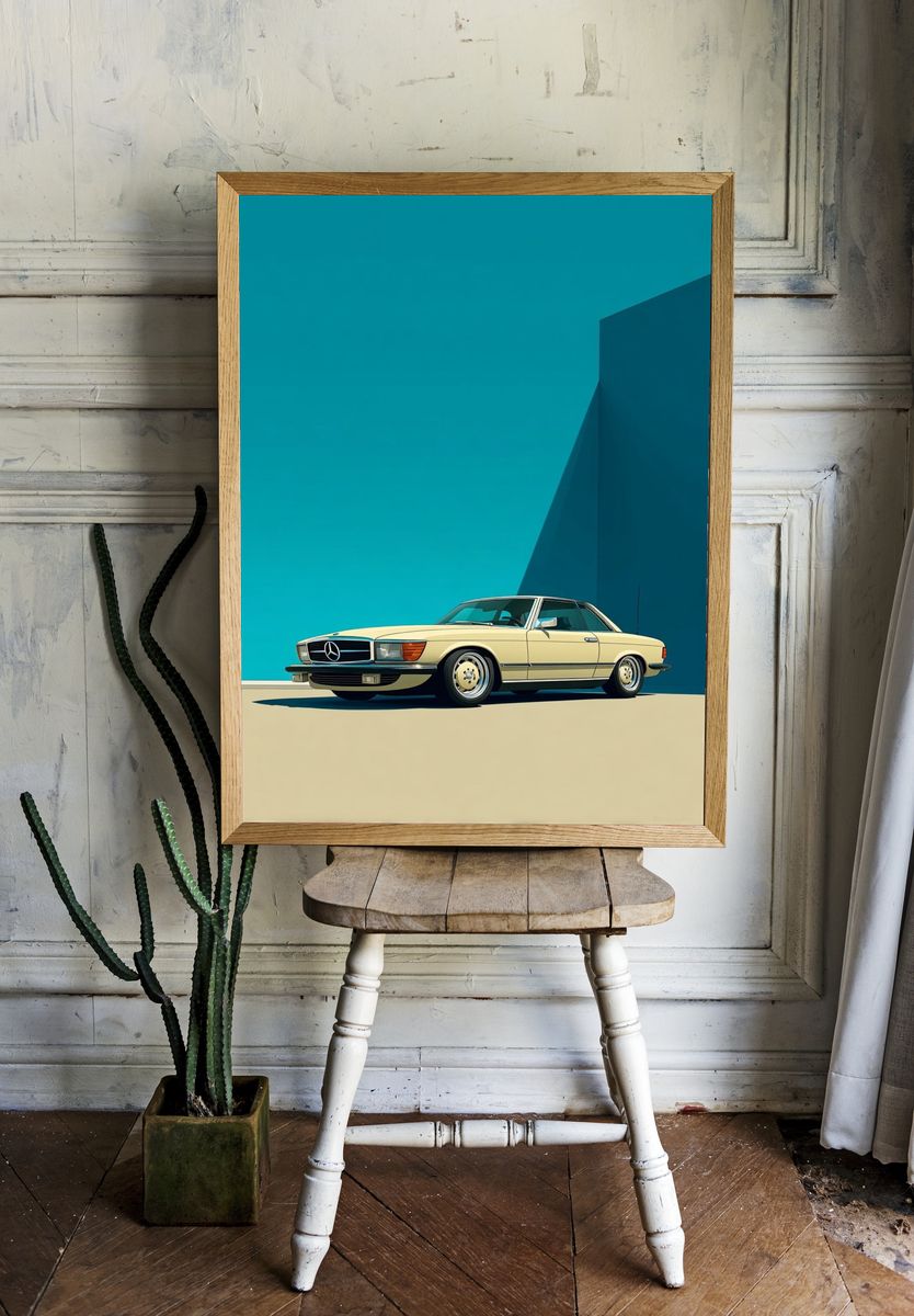Classic Mercedes-Benz Car — Vintage Print. — room view 1