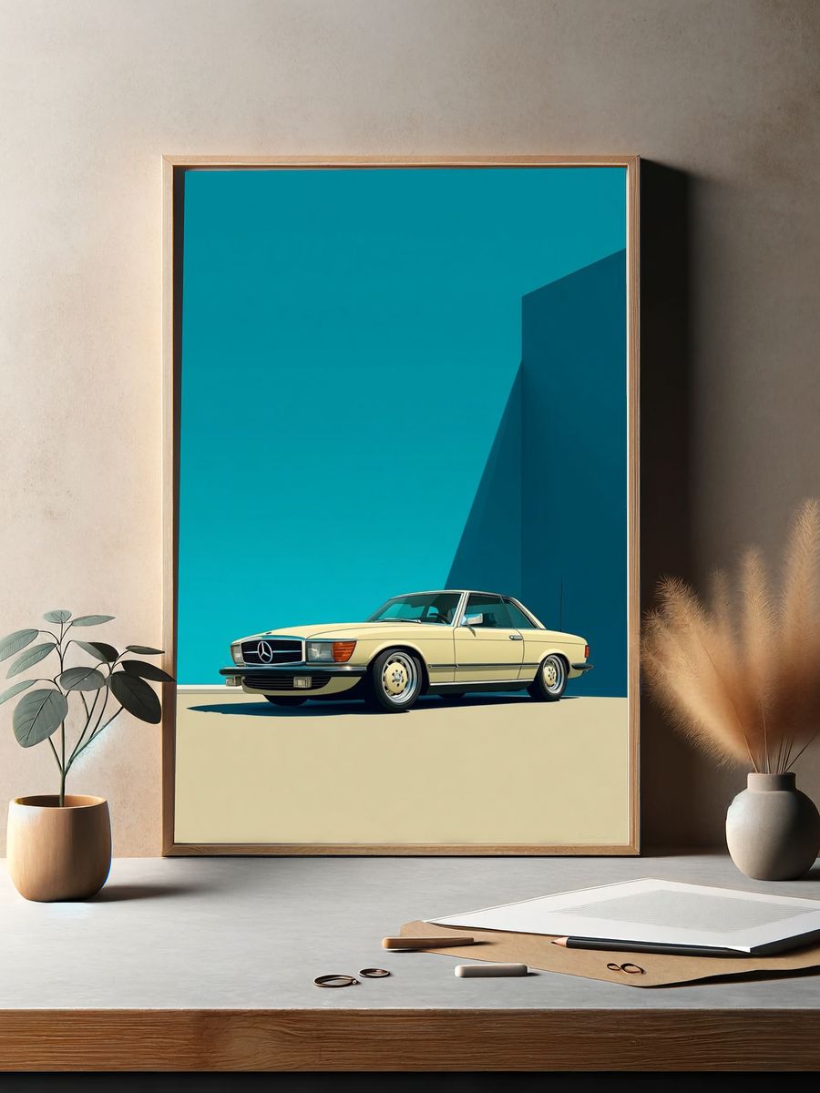 Classic Mercedes-Benz Car — Vintage Print. — room view 2