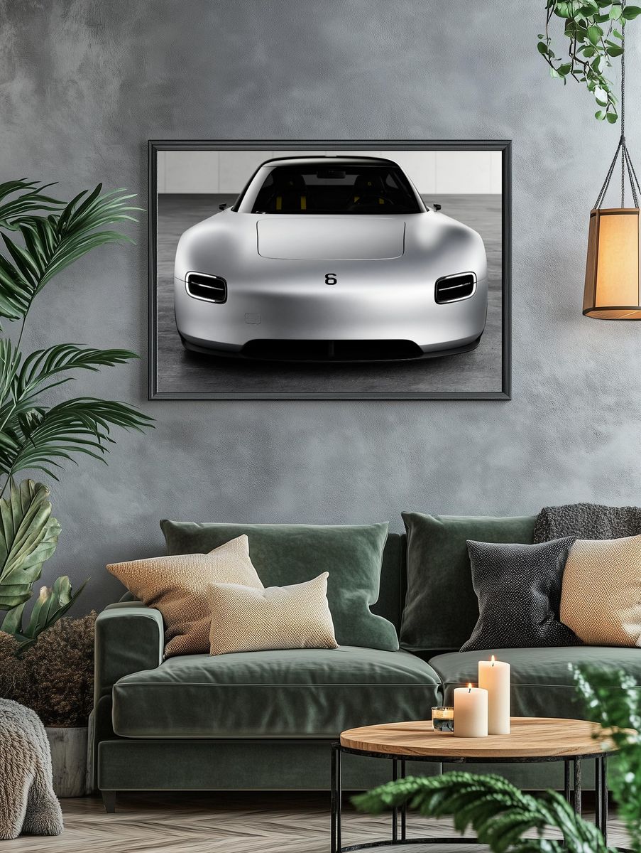 Minimalist Electric Sports Car Poster. — room view 4