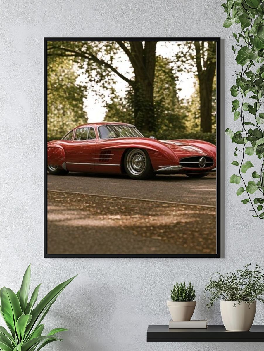 Red Classic Sports Car Photography Poster. — room view 4