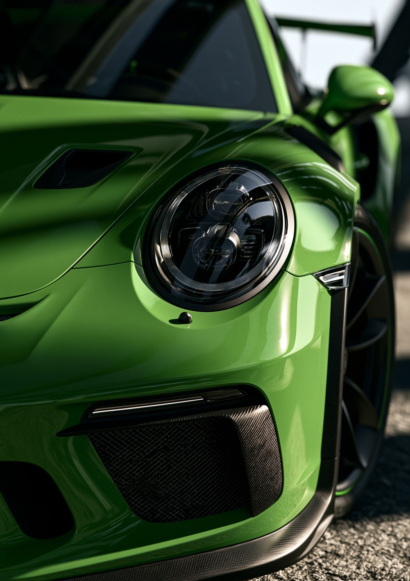 Green Sports Car Photography Poster. poster detail