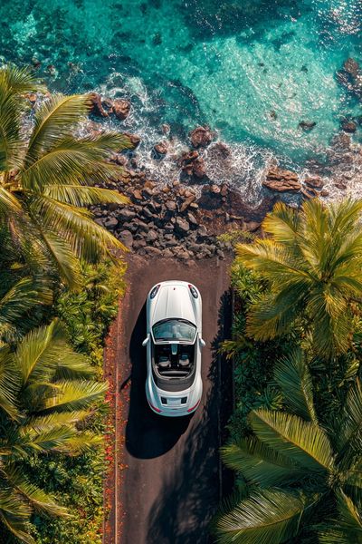 Convertible Car by the Ocean — Photography Print. poster print