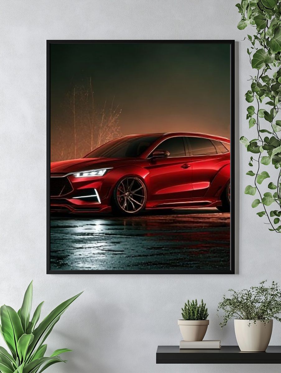 Red Sports SUV Photography Poster. — room view 4