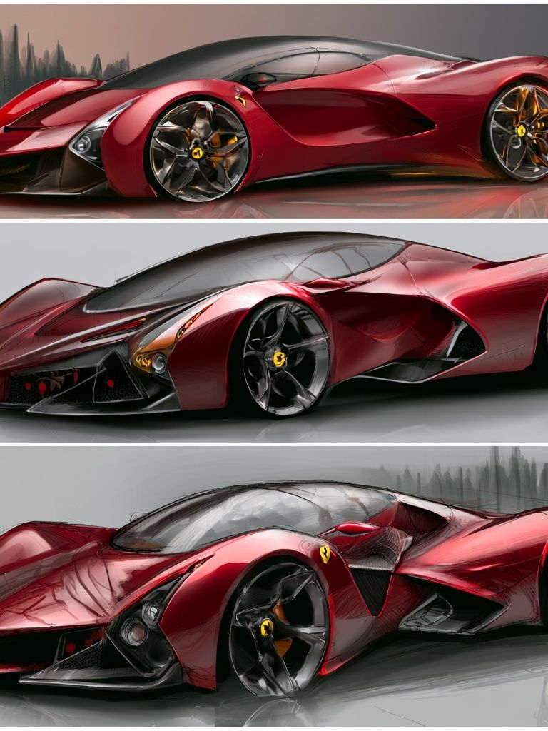 Ferrari Concept Car Illustration Poster. poster detail
