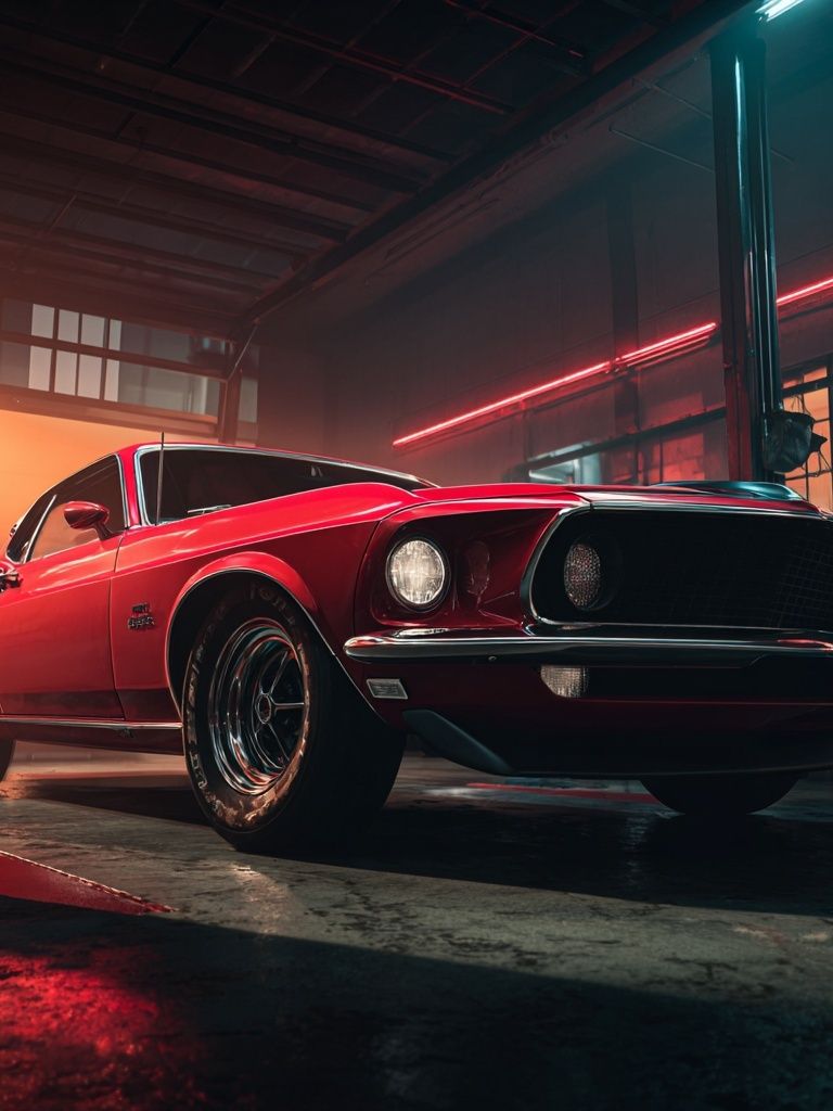 Classic Red Muscle Car Poster. poster detail