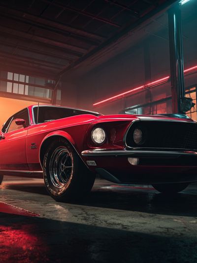 Classic Red Muscle Car Poster. poster print