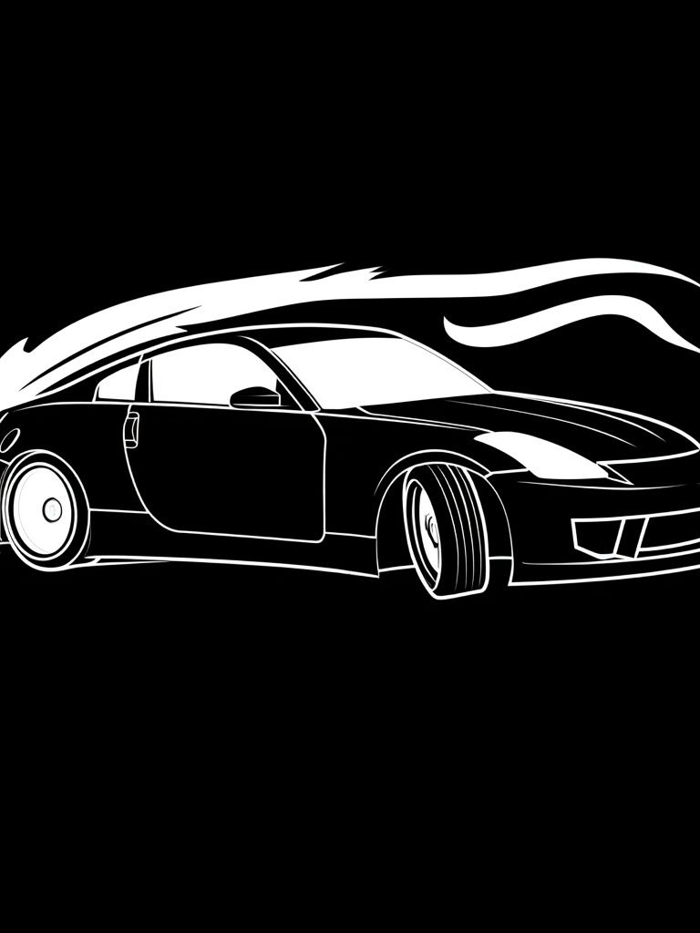 Drifting Sports Car Illustration Poster. poster detail